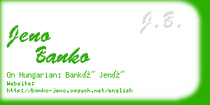 jeno banko business card